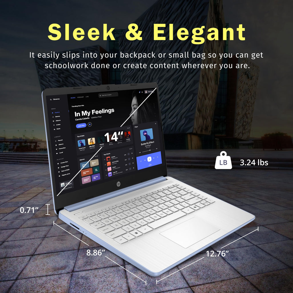 HP Stream 14" HD Laptop, Intel Processor N150, 4GB RAM, 128GB UFS, Intel Graphics, Webcam, Wi-Fi 6, Long Battery Life, Copilot, Windows 11 S, Gold (Renewed)