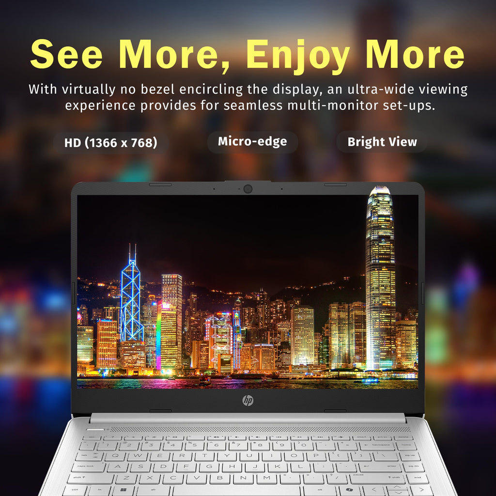 HP Stream 14" HD Laptop, Intel Processor N150, 4GB RAM, 128GB UFS, Intel Graphics, Webcam, Wi-Fi 6, Long Battery Life, Copilot, Windows 11 S, Gold (Renewed)