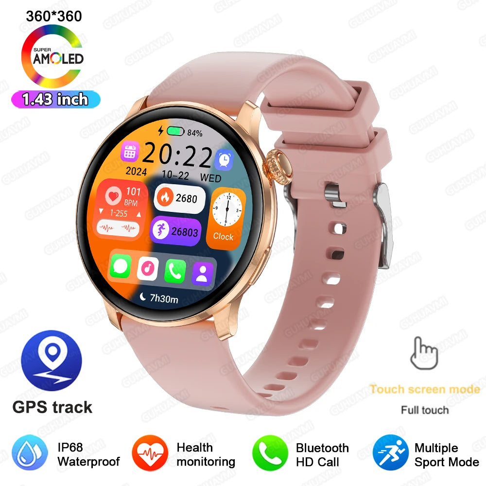 2026 New Smart Watch For Women Gift 1.43 Inch Full Touch Screen Sports Watches 500+Custom Dial Call Waterproof Smartwatch Ladies