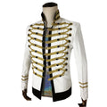 Custom White Jacket Gold Embroidery Hussar Drummer Jacket for Music Shows