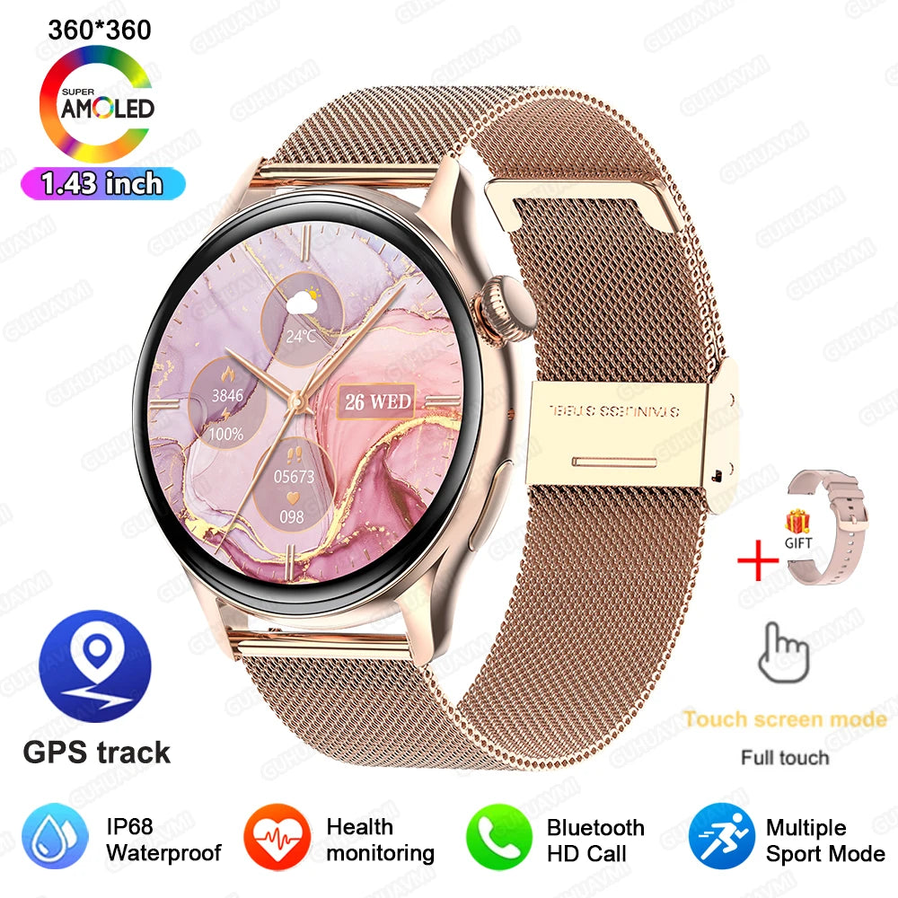 2026 New Smart Watch For Women Gift 1.43 Inch Full Touch Screen Sports Watches 500+Custom Dial Call Waterproof Smartwatch Ladies