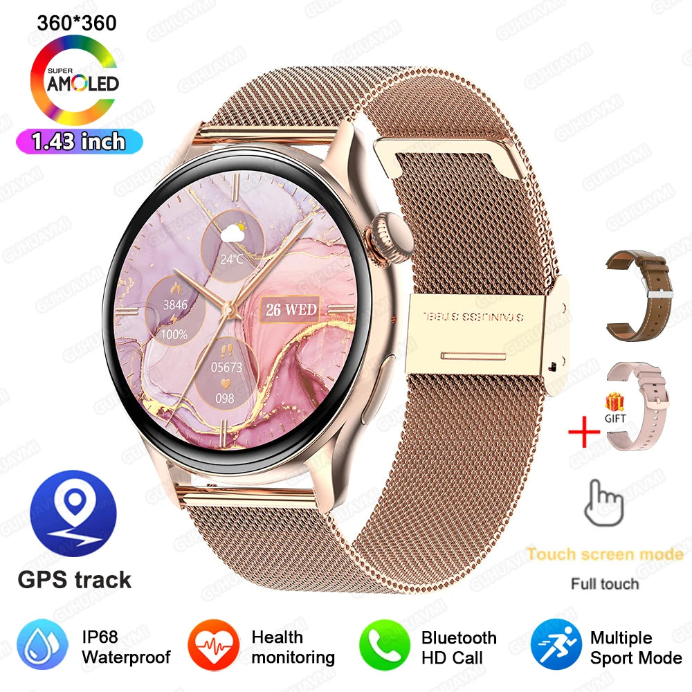 2026 New Smart Watch For Women Gift 1.43 Inch Full Touch Screen Sports Watches 500+Custom Dial Call Waterproof Smartwatch Ladies