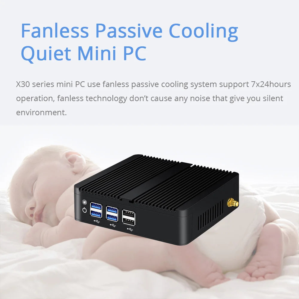 Intel Core i7-4500U i5-4200U Fanless Mini PC with 4xUSB3.0 4xUSB2.0 1xHDMI 1xVGA Support Linux Ubuntu Computer Win10Pro Ready