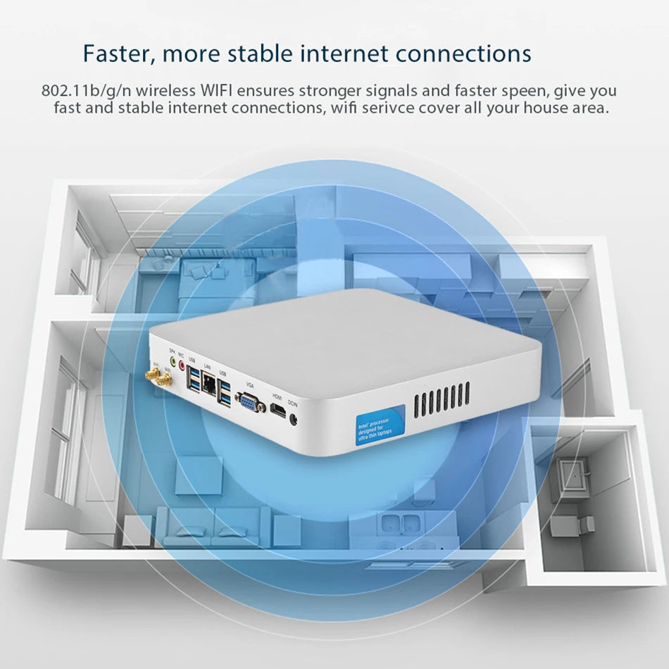 Intel Core i5-4200U 1037U Mini PC DDR3 SSD with 6xUSB 1xHDMI 1xVGA Support WiFi PCIE Linux Pfsense Office Computer Win10 Ready