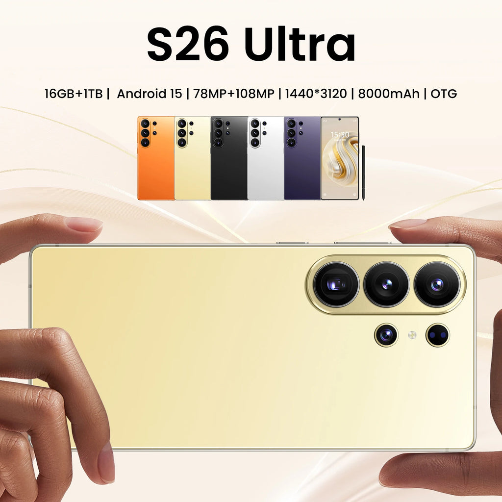 Hot Sale S26 or S27 ultra 5g Unlocked Smartphone Dual Sim Phones Free Shipping