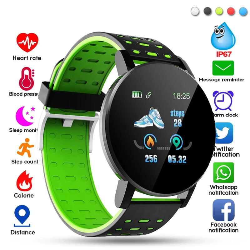 Smart Watch Led Digital Clock Waterproof Smartwatch 1.44" Screen Full Touch Smartband Heart Rate Monitor Fitness Tracker Watch