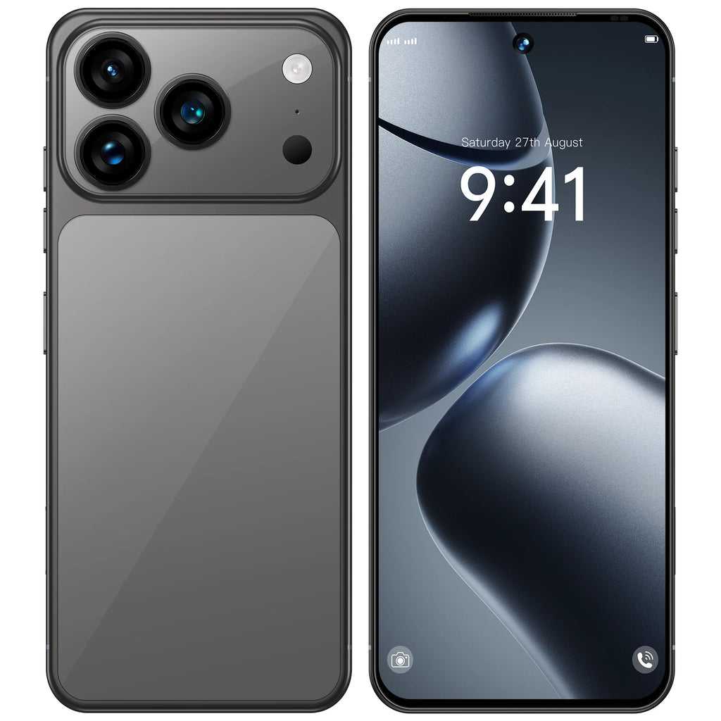 2025 Hot Selling Custom I17 17 Pro Max 5G Smartphone 7.3 Inch Display 8GB+256GB Storage 10 Core MTK Cellphone