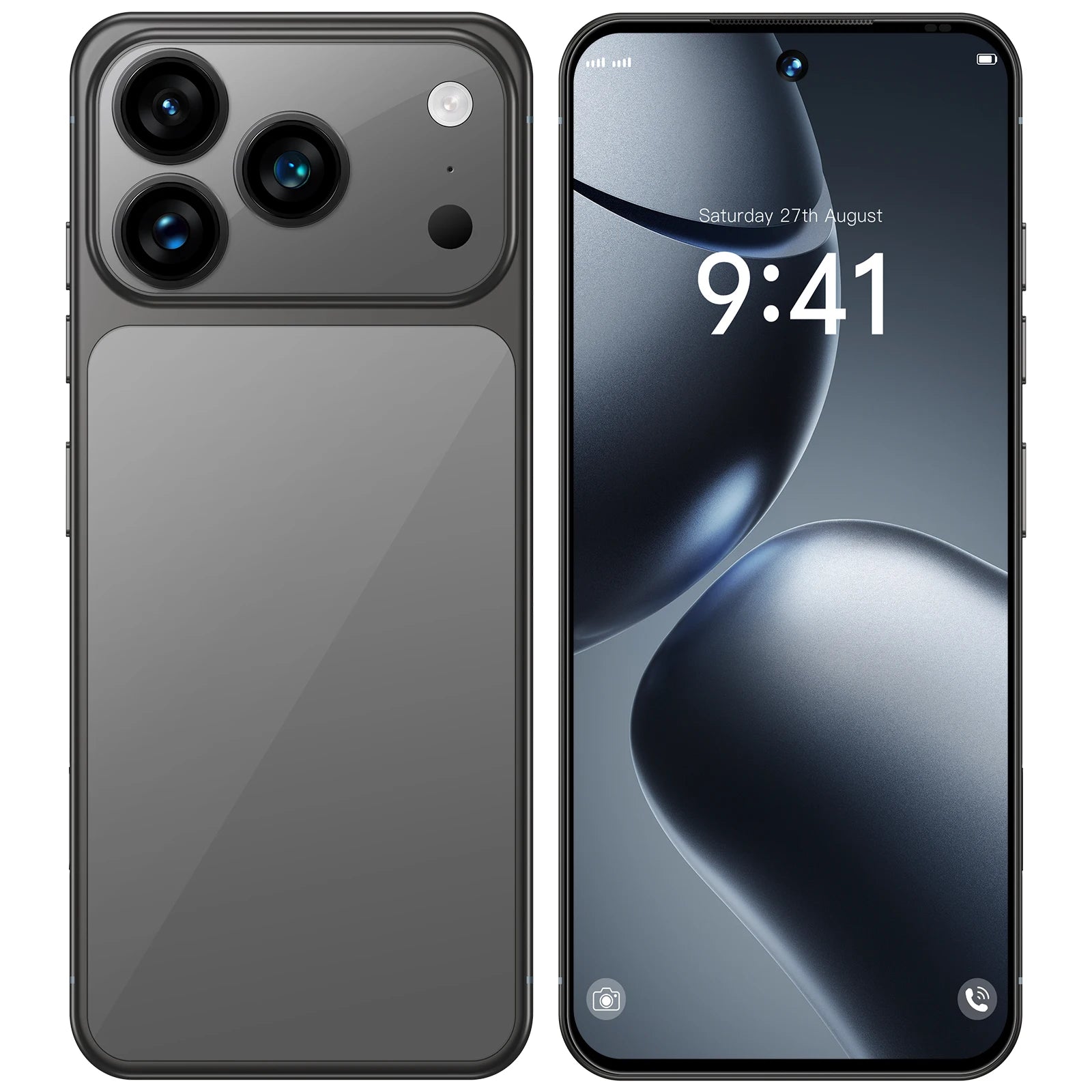 2025 Hot Selling Custom I17 17 Pro Max 5G Smartphone 7.3 Inch Display 8GB+256GB Storage 10 Core MTK Cellphone