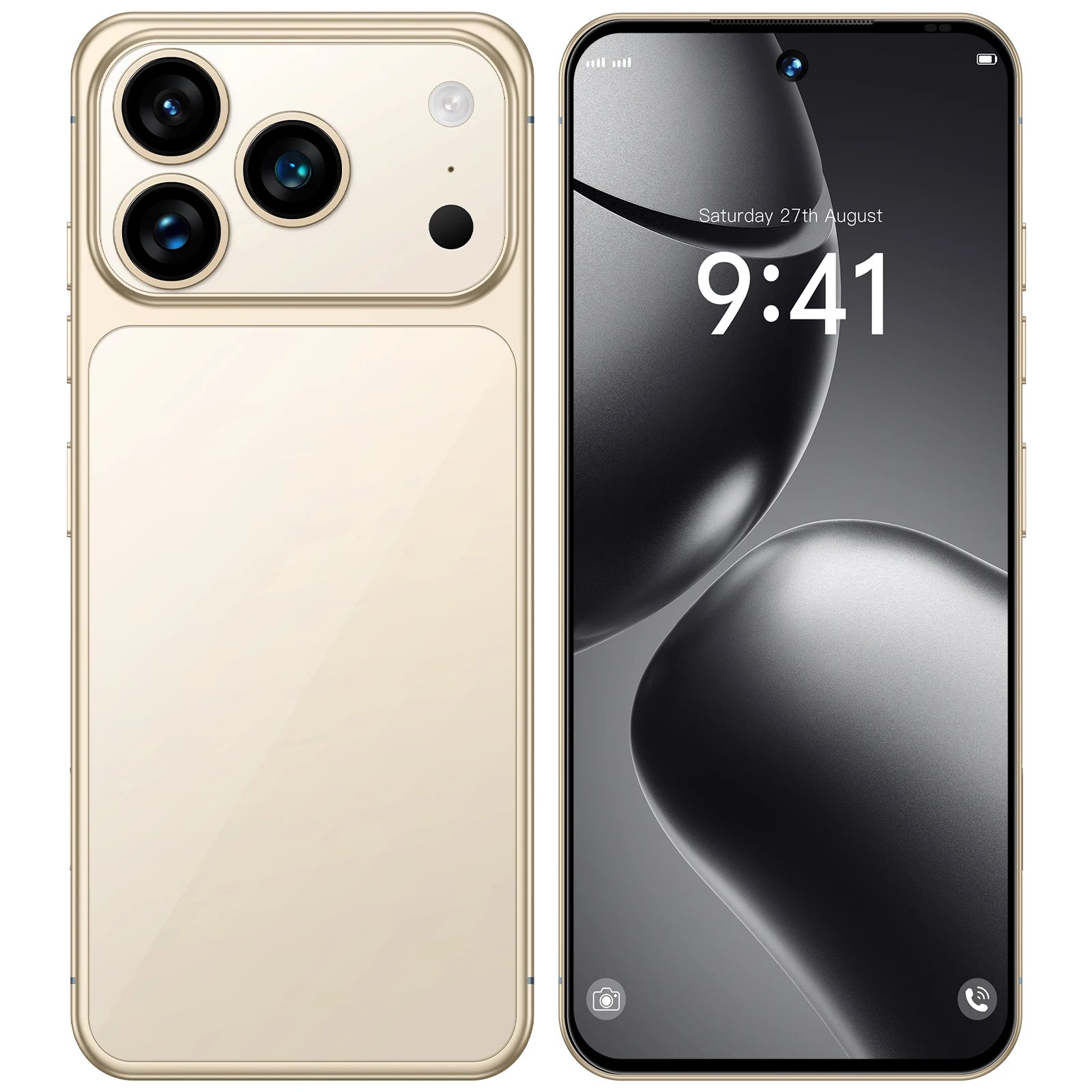 2025 Hot Selling Custom I17 17 Pro Max 5G Smartphone 7.3 Inch Display 8GB+256GB Storage 10 Core MTK Cellphone