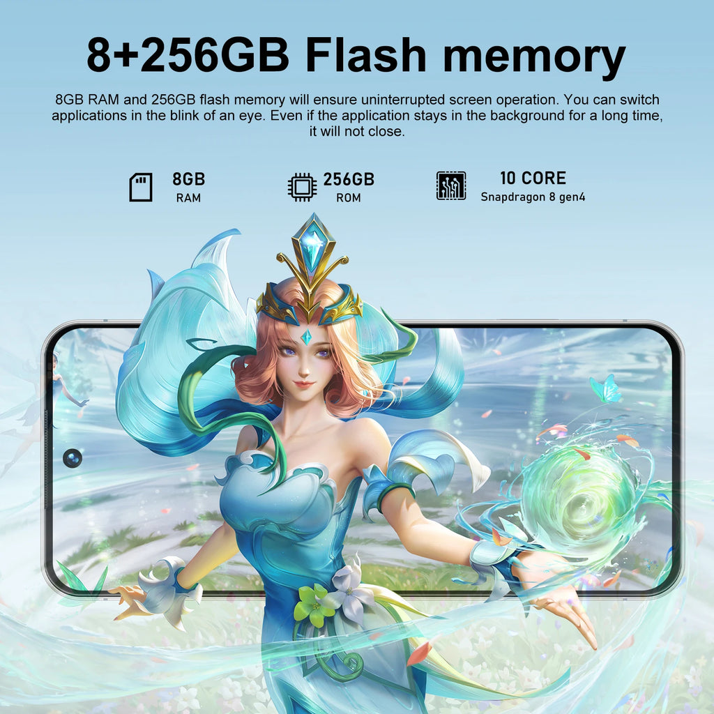 2025 Hot Selling Custom I17 17 Pro Max 5G Smartphone 7.3 Inch Display 8GB+256GB Storage 10 Core MTK Cellphone