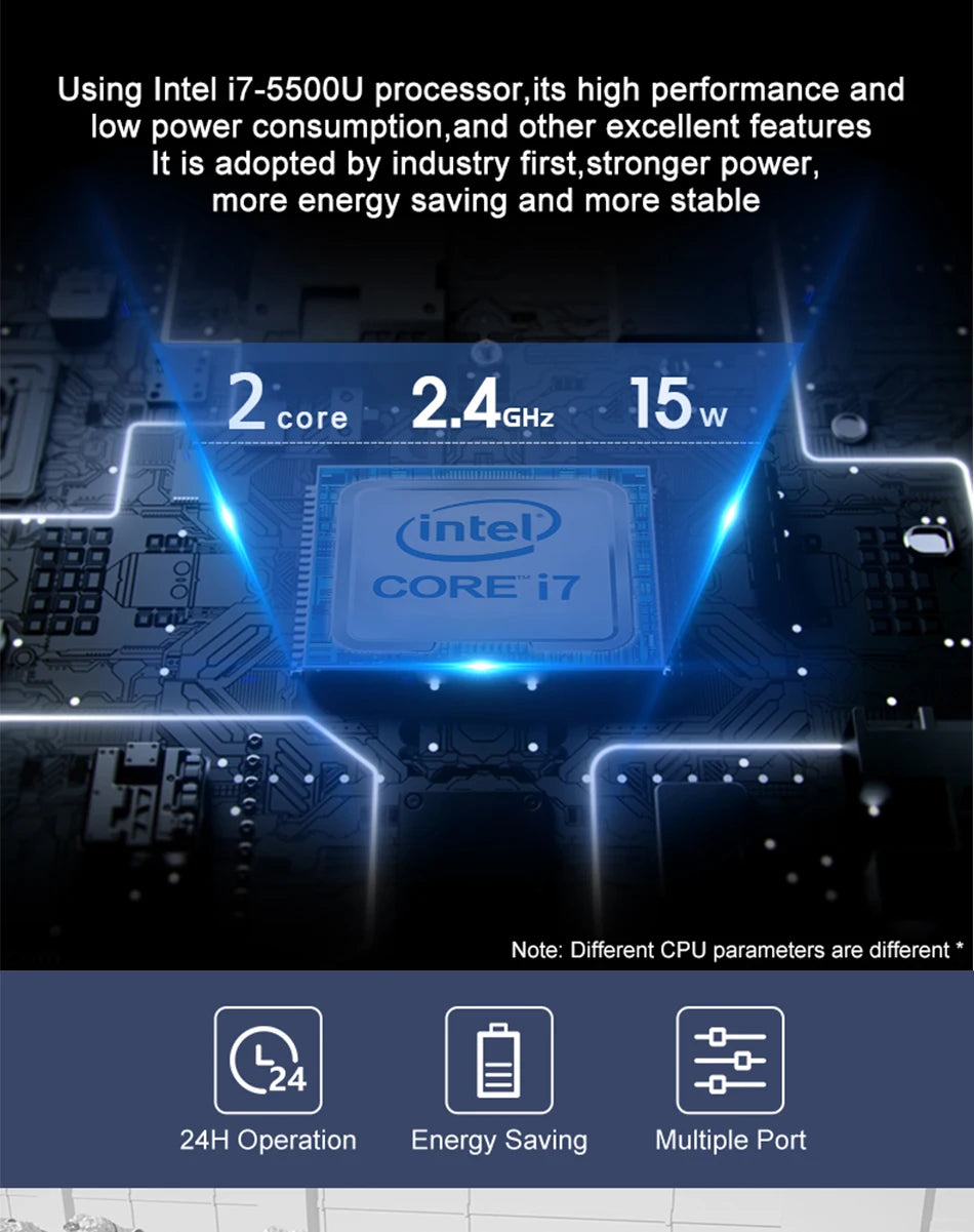 XCY Fanless Industrial Mini PC Intel Core I7 5500U 2x GbE LAN 6x COM RS232 HDMI VGA 6x USB Support WiFi 4G LTE Windows Linux