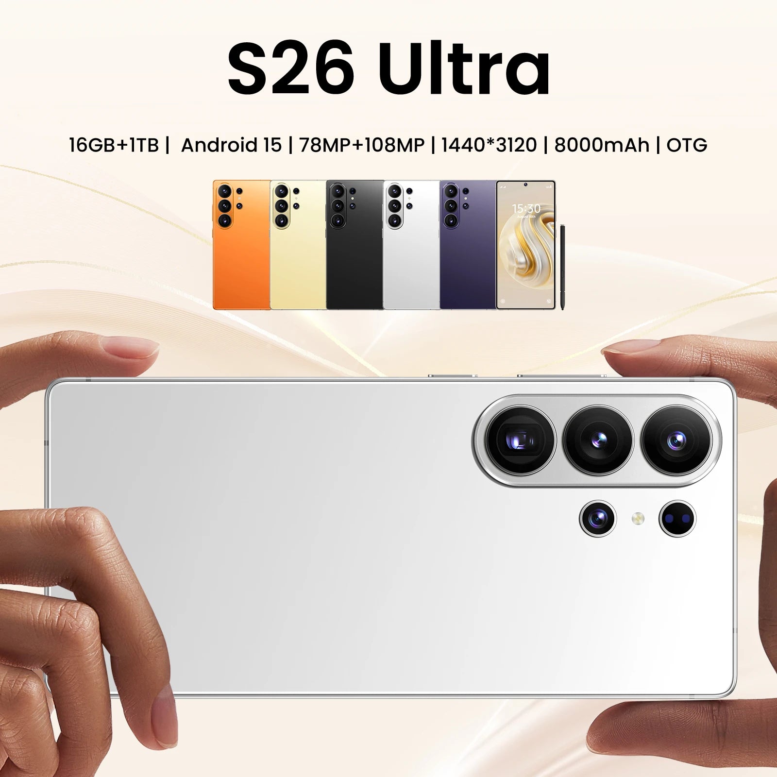 Hot Sale S26 or S27 ultra 5g Unlocked Smartphone Dual Sim Phones Free Shipping