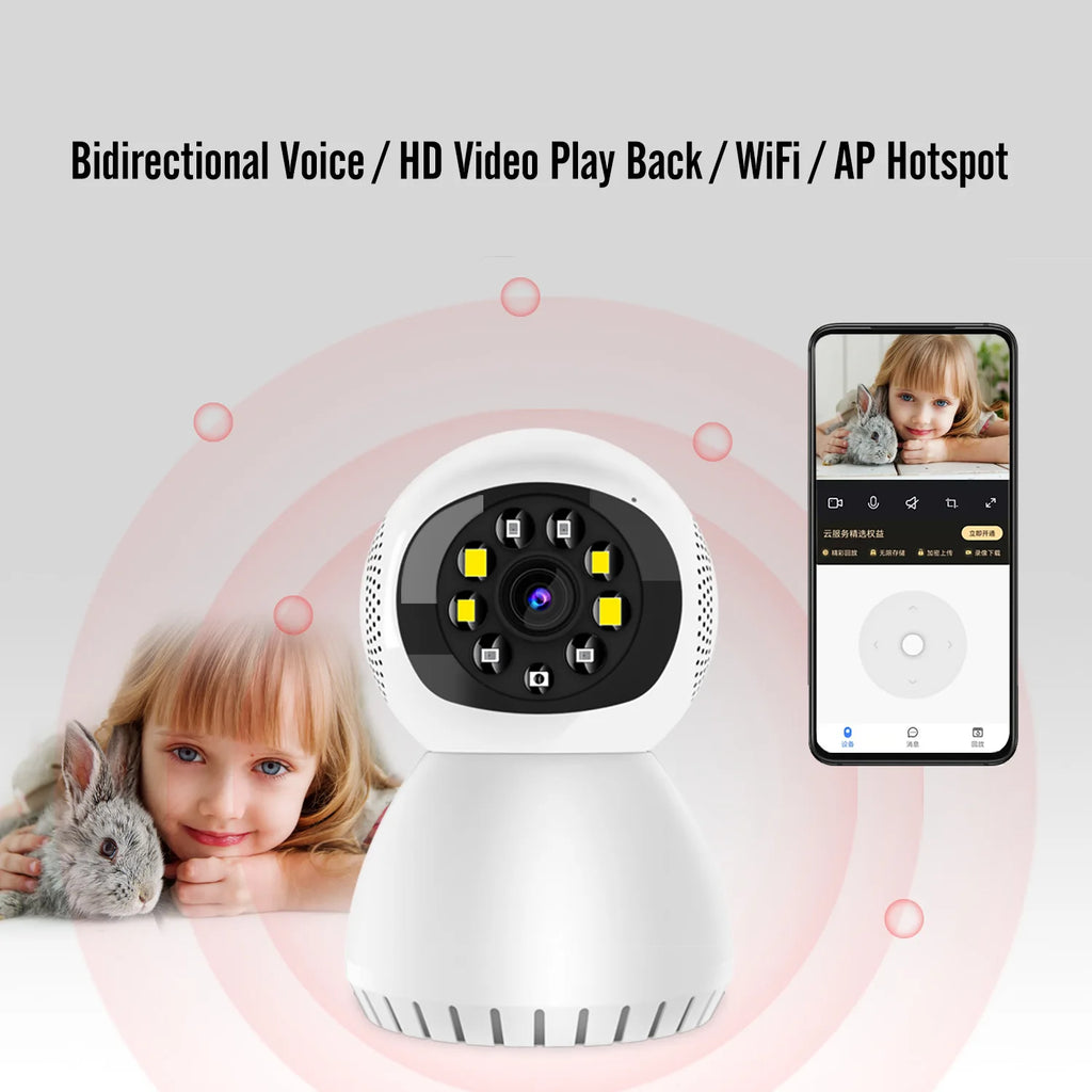 Mini 1080P HD Indoor Security Camera with Night Vision Tuya Smart App 2.4G/5Ghz WiFi Cloud Data Storage Options