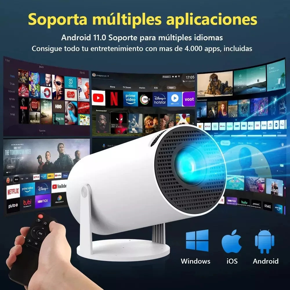 XPOD YH300 Android 11 Portable LCD Quad Core Mini WiFi 120 ANSI Lumens 1280x720P 1500:1 Contrast Projector 50000 Hours Lamp Life