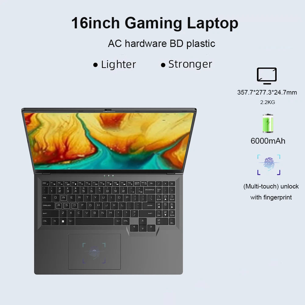 16.1 Inch Business Laptop I5 I7 12th Generation 16gb 512 Ssd Education Notebook Computadores Gaming Laptop Rtx 3060