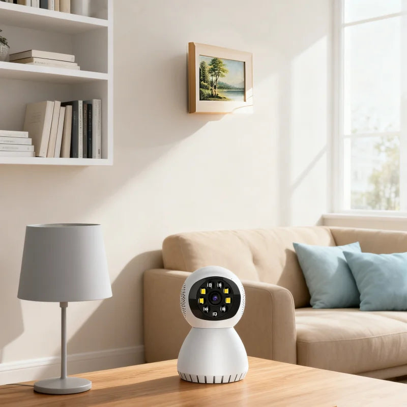 Mini 1080P HD Indoor Security Camera with Night Vision Tuya Smart App 2.4G/5Ghz WiFi Cloud Data Storage Options