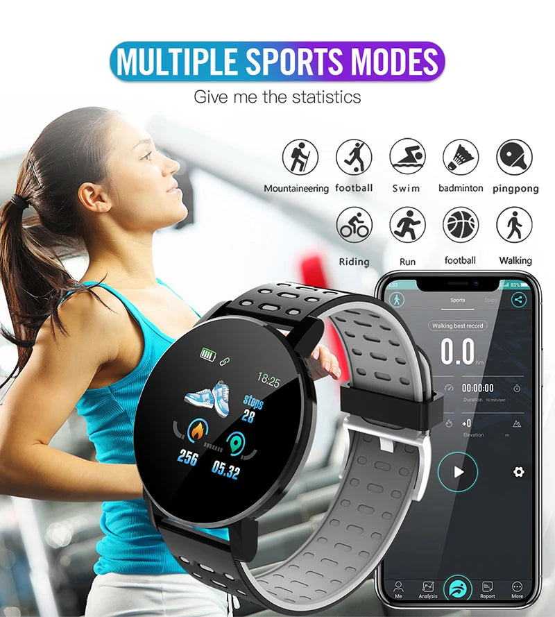 Smart Watch Led Digital Clock Waterproof Smartwatch 1.44" Screen Full Touch Smartband Heart Rate Monitor Fitness Tracker Watch
