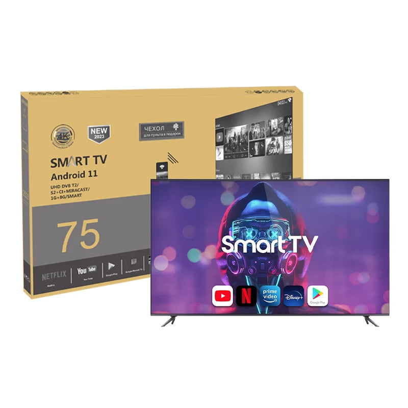 OEM Customizable 85-Inch Android Smart LED TV 4K HDTV with 32''-75'' Normal TV Motherboard 40 43 50 55 60 65 4K Television