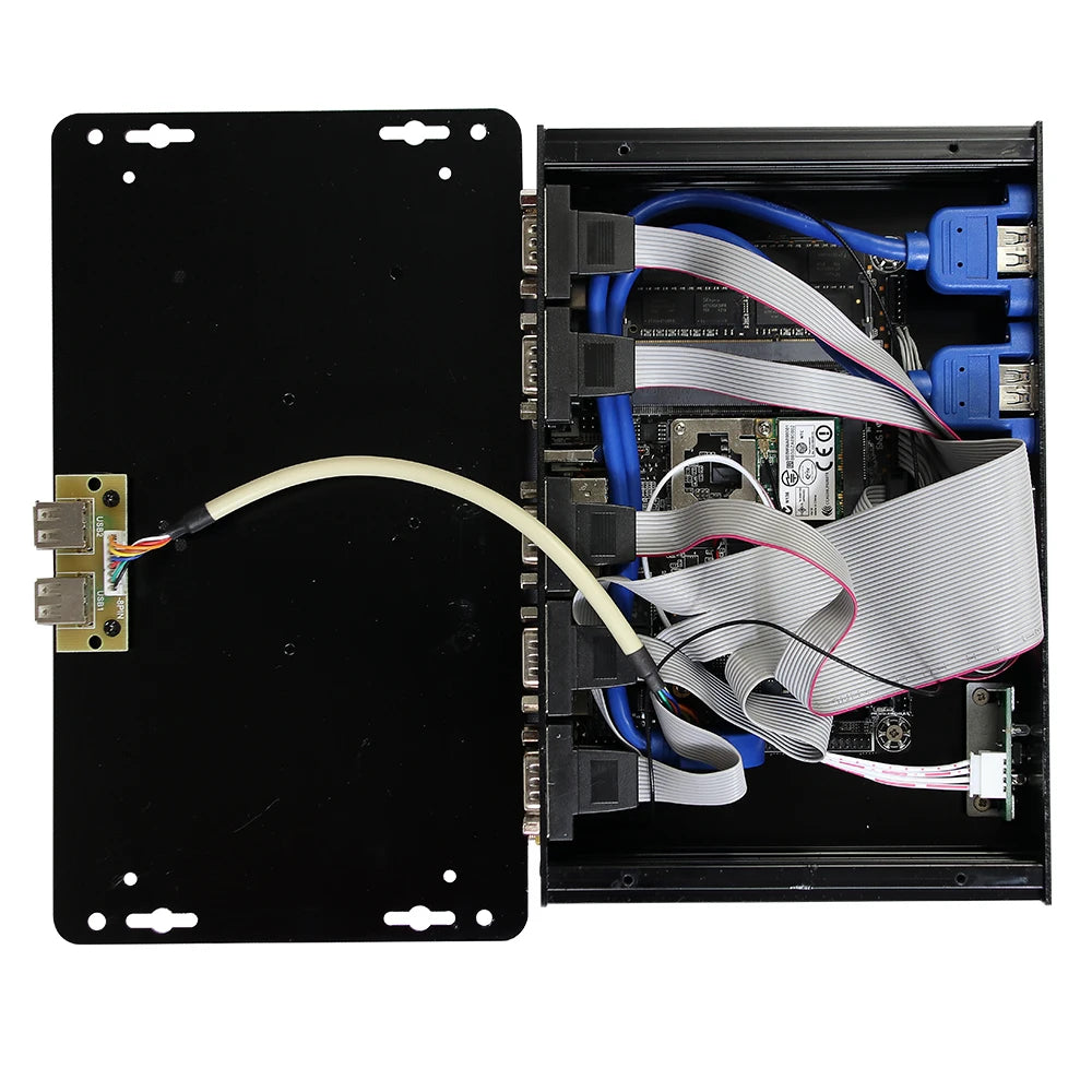 XCY Fanless Industrial Mini PC Intel Core I7 5500U 2x GbE LAN 6x COM RS232 HDMI VGA 6x USB Support WiFi 4G LTE Windows Linux