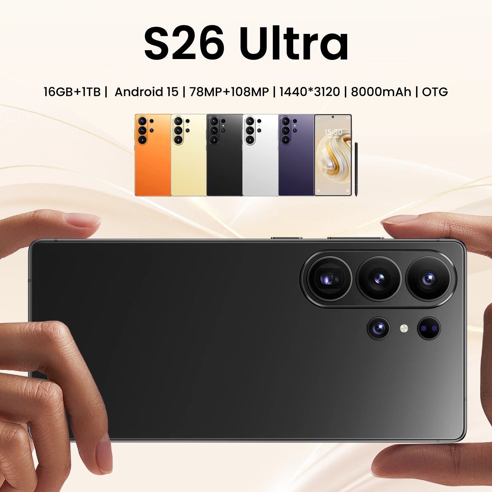 Hot Sale S26 or S27 ultra 5g Unlocked Smartphone Dual Sim Phones Free Shipping