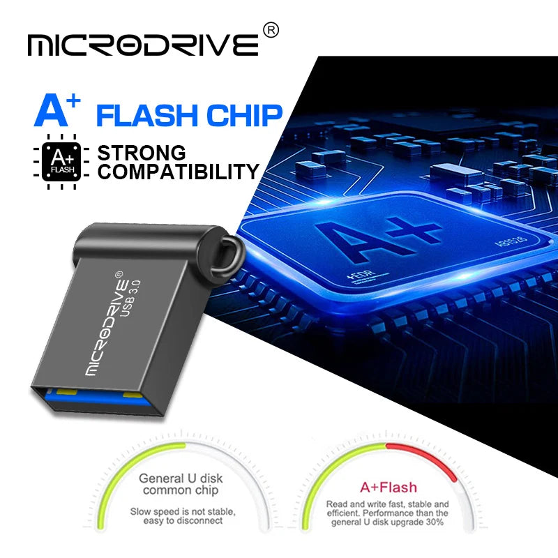 Super Mini USB 3.0 Pendrive Metal 16GB 32GB USB Flash Drive 64G Pen Drive U Disk Flash Memory Stick Gift