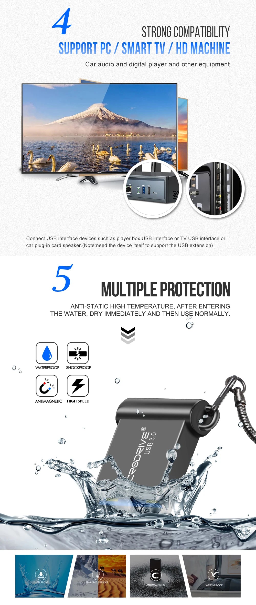 Super Mini USB 3.0 Pendrive Metal 16GB 32GB USB Flash Drive 64G Pen Drive U Disk Flash Memory Stick Gift