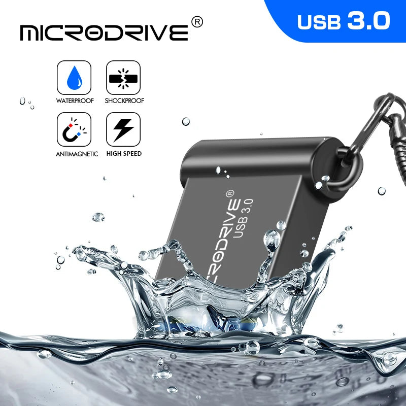 Super Mini USB 3.0 Pendrive Metal 16GB 32GB USB Flash Drive 64G Pen Drive U Disk Flash Memory Stick Gift