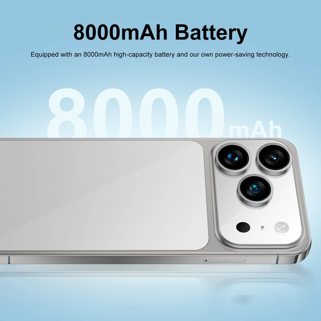 2025 Hot Selling Custom I17 17 Pro Max 5G Smartphone 7.3 Inch Display 8GB+256GB Storage 10 Core MTK Cellphone