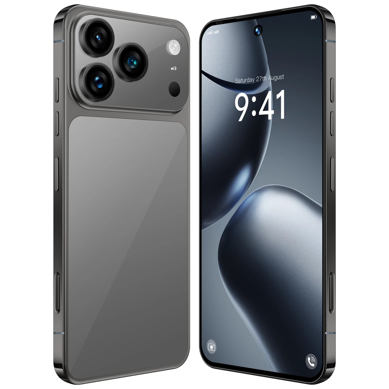 2025 Hot Selling Custom I17 17 Pro Max 5G Smartphone 7.3 Inch Display 8GB+256GB Storage 10 Core MTK Cellphone