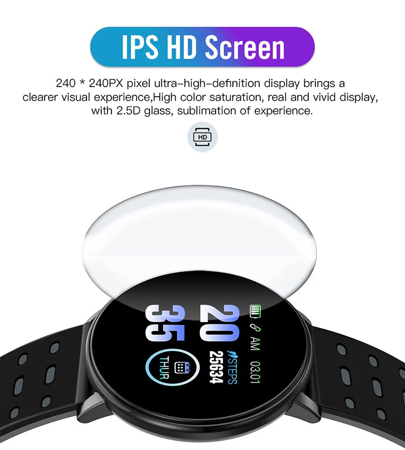 Smart Watch Led Digital Clock Waterproof Smartwatch 1.44" Screen Full Touch Smartband Heart Rate Monitor Fitness Tracker Watch