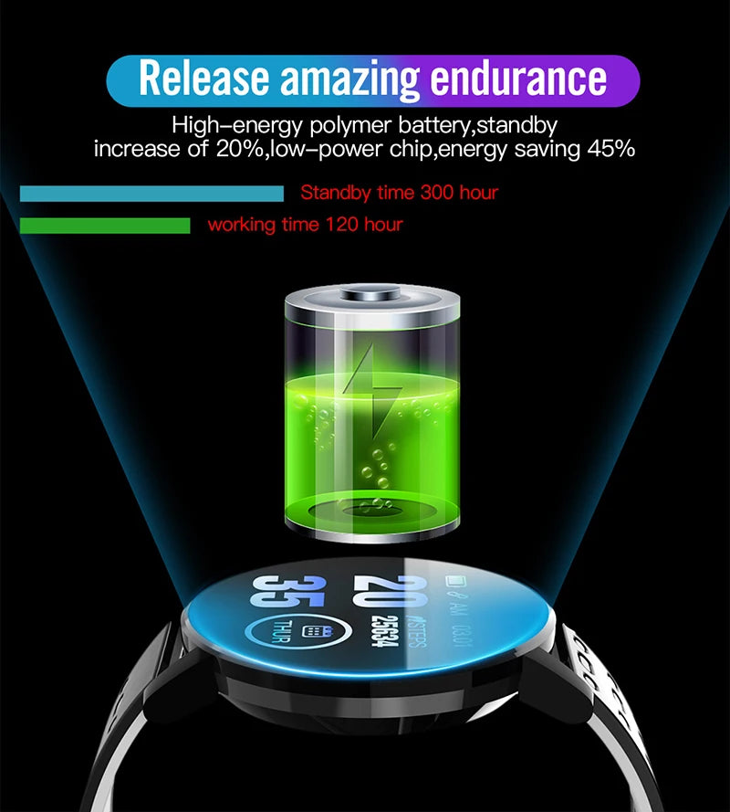 Smart Watch Led Digital Clock Waterproof Smartwatch 1.44" Screen Full Touch Smartband Heart Rate Monitor Fitness Tracker Watch