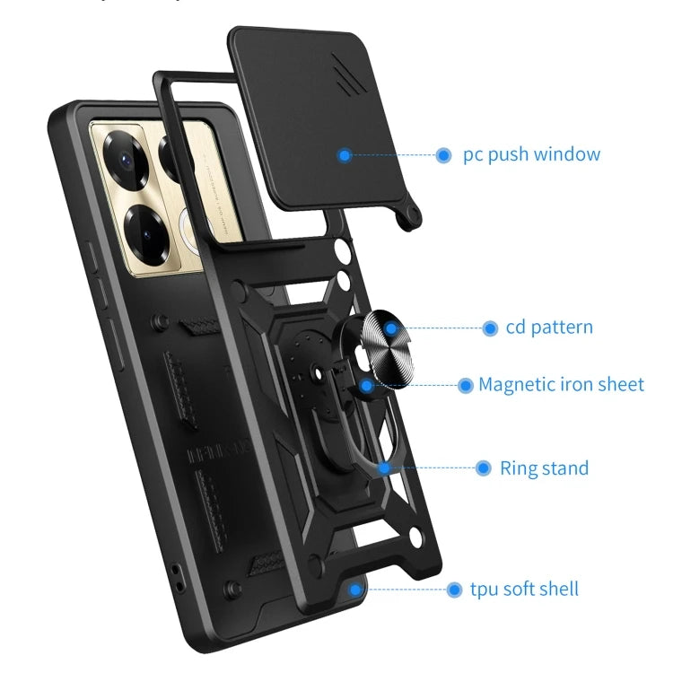 New Arrivals Phonecase for Infinix Note 40 Pro/40 Pro+ 5G/ Hot 50 4G Sliding Camera Cover Design TPU+PC Phone Case