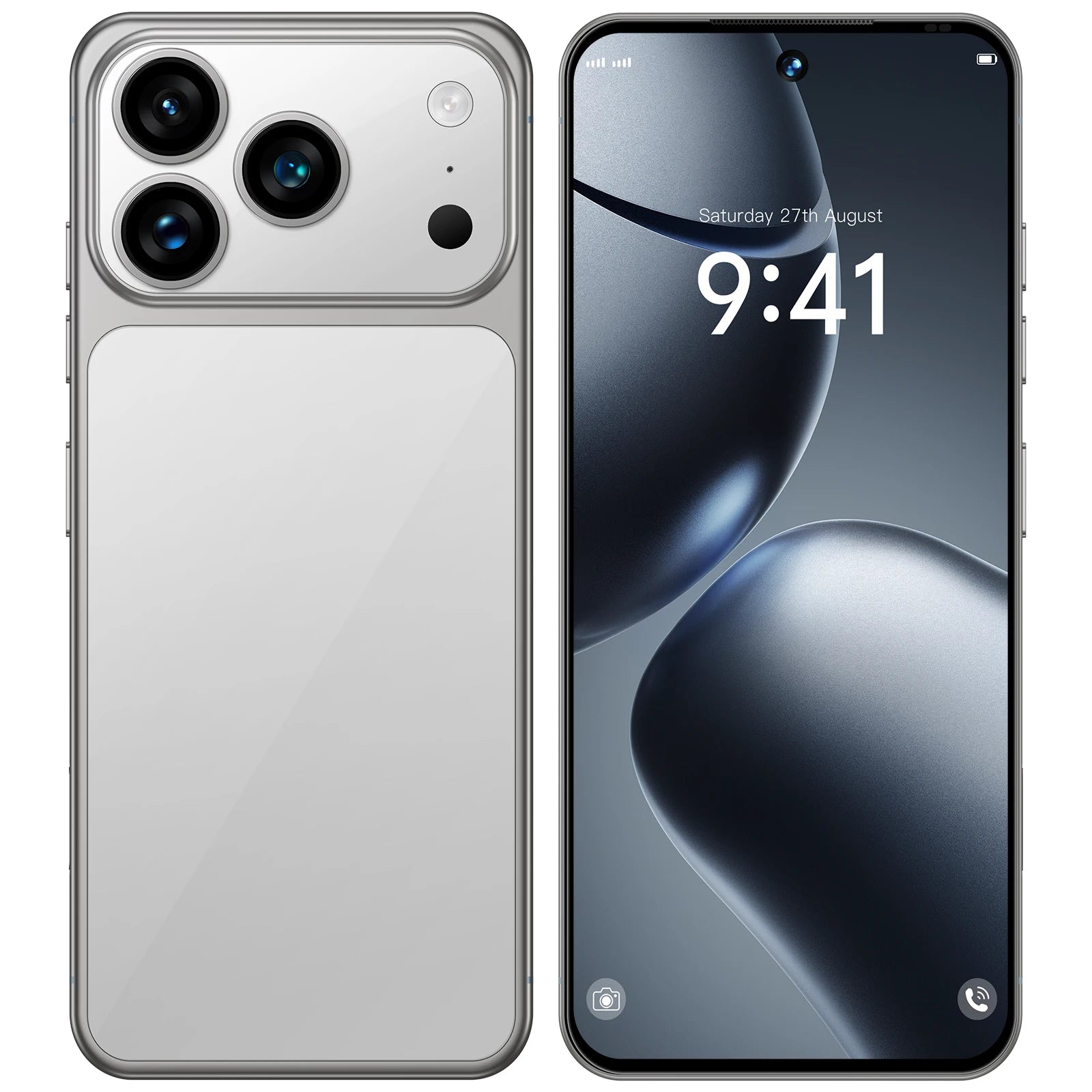 2025 Hot Selling Custom I17 17 Pro Max 5G Smartphone 7.3 Inch Display 8GB+256GB Storage 10 Core MTK Cellphone