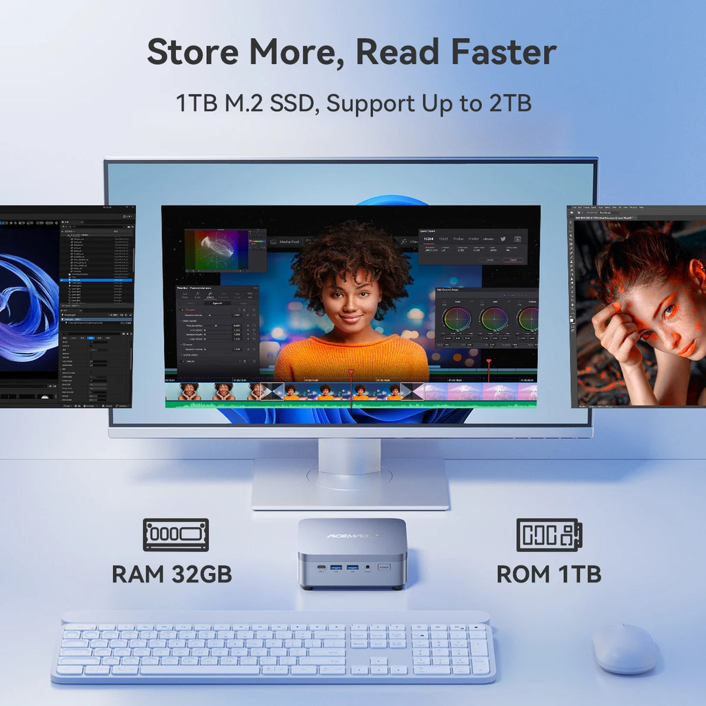KAMRUI Mini PC Intel i7-14650HX 16Cores 32GB DDR4 1TB SSD 5.2GHz Mini Desktop Computer Wifi6E 4K@60Hz Win11pro for Gaming Design