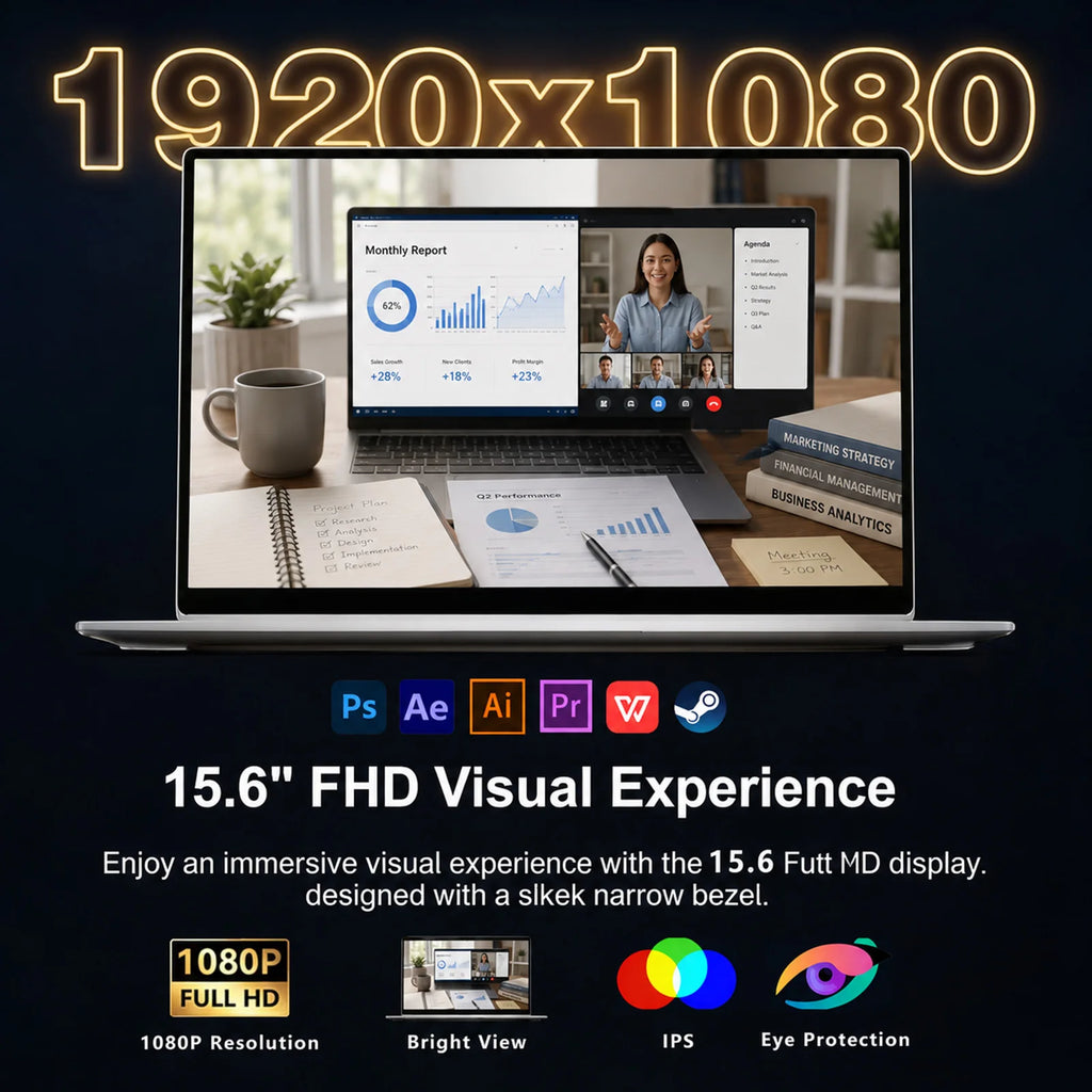 Core I9-10980 Office Laptop | 16GB RAM | 1TB 2TB SSD | 1080P FHD | Fingerprint Unlock | Ideal for Everyday Office Work and Study