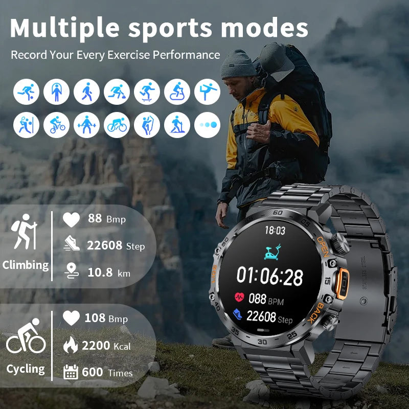 LIGE Smart Watch Men 360*360 AMOLED HD Screen Waterproof Sports Fitness Watches Flashlight Men Smartwatch For Andrio IOS 2026