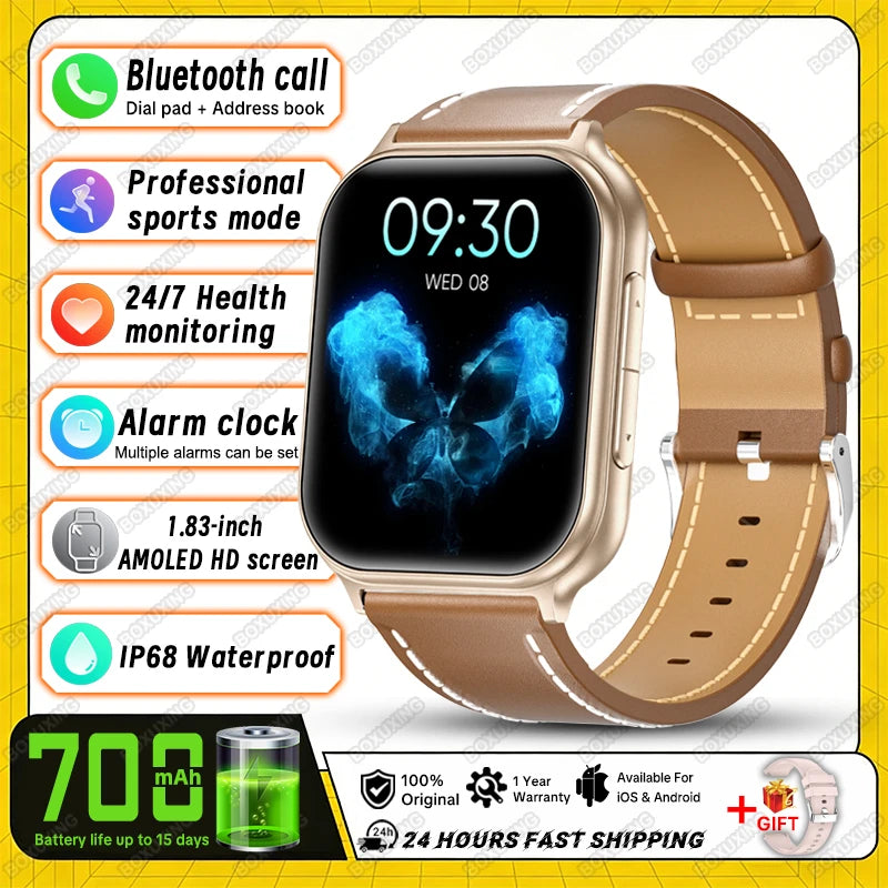 2026 New Smartwatches Men Women Professional Sports Fitness IP68 Waterproof Built-in 24H Heart Rate Bluetooth Call Smart Watch