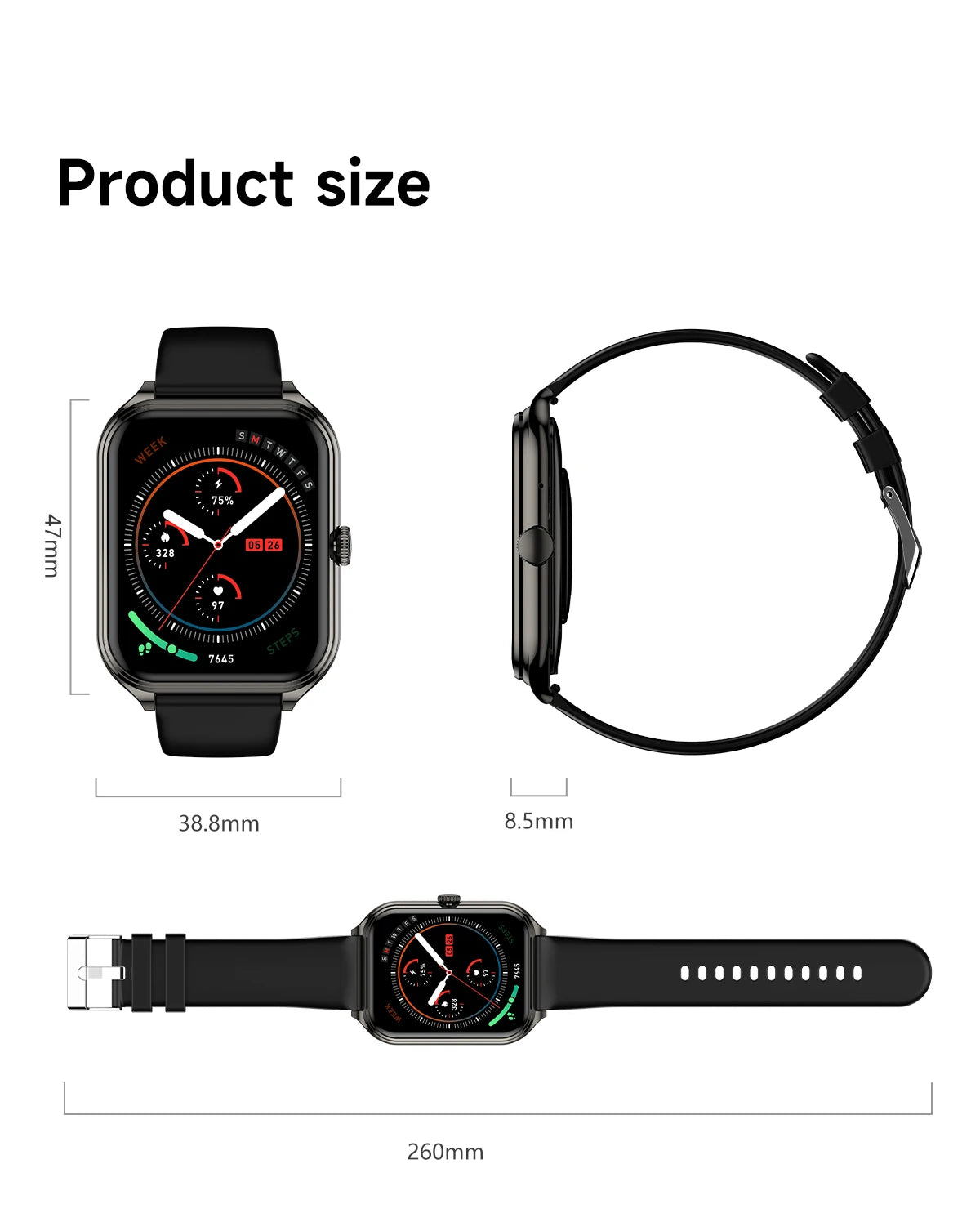 2026 1.95-inch Ultra Smart Watch For Men Women 300mAh High Capacity Battery Outdoor Sports Fitness Health Monitoring Smartwatch