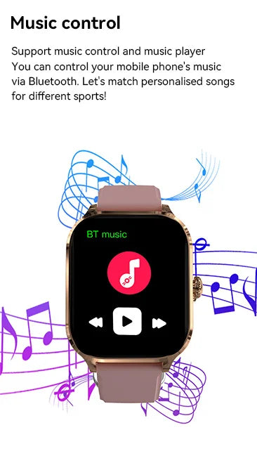 2026 New Smart Watch For Android IOS 2.01Inch Color Screen Bluetooth Call Blood Oxygen/Pressure Monitoring Smart Watch Women Men