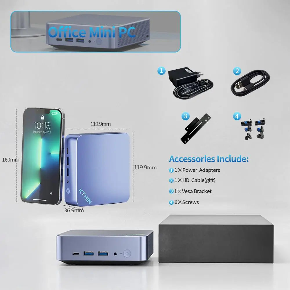 Mini PC Computer i5-1340P WIFI6 BT5.2 Mini Gaming PC 2.5G LAN USB4.0 DDR5 4800MHz PCIe SSD Mini Desktop Computer/ OpenClaw