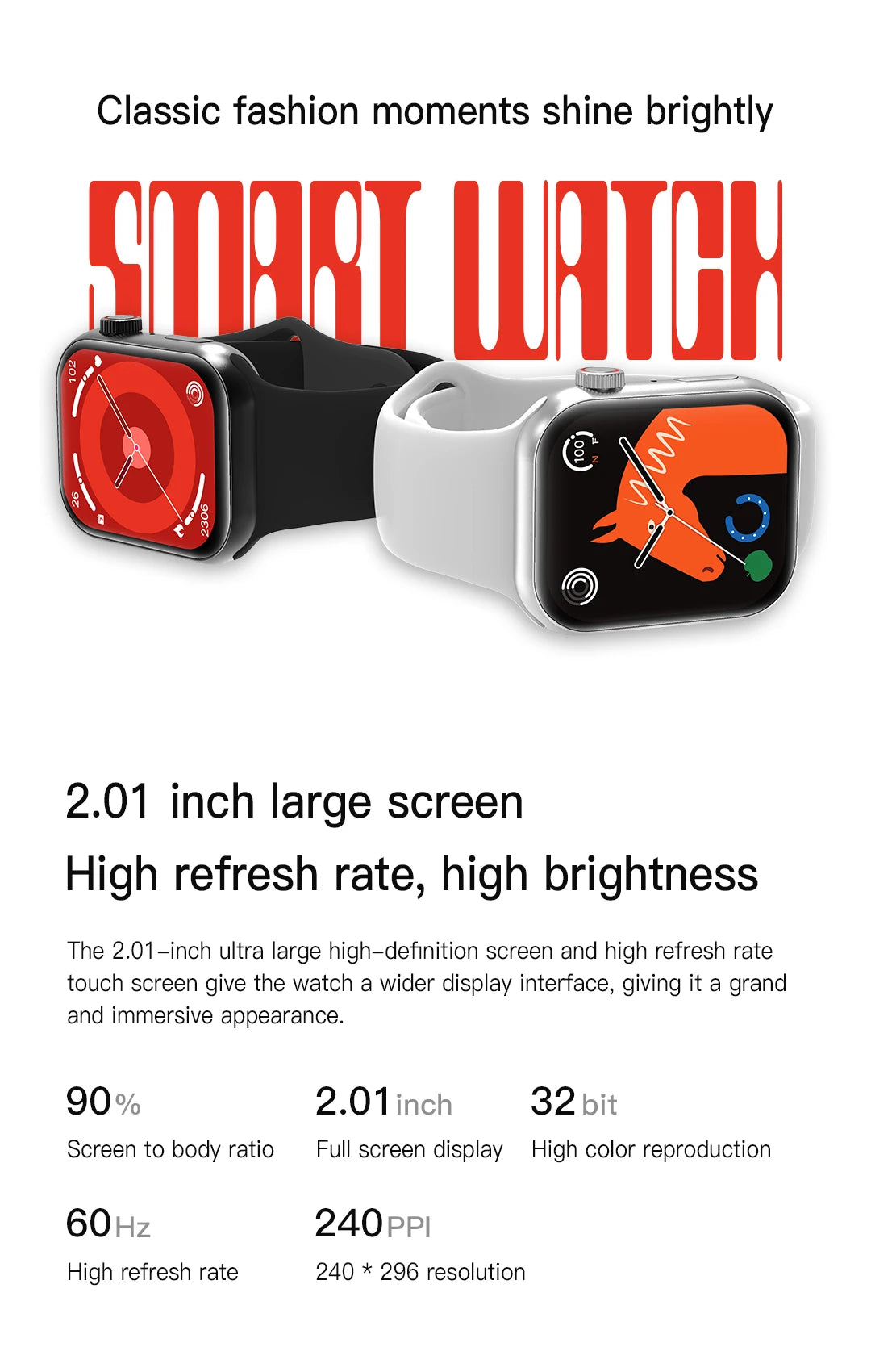 Smart Watch for Men Women Bluetooth Call 24 Hours Heart Rate Sleeping Monitor Music Play Cycling Watch with Calorie Sport  Watch