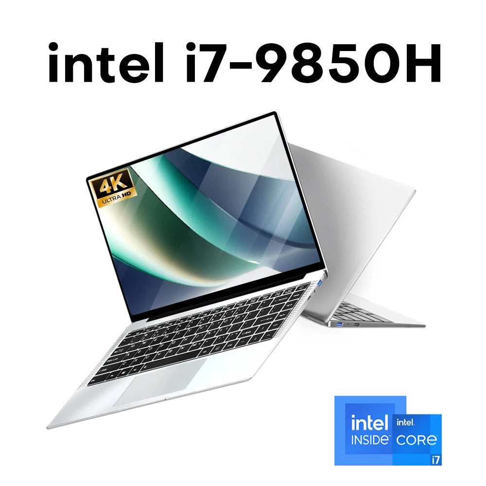 2026 Intel Core i7 9850H Intel A3950 Ultra Slim Laptop 14.1“ Windows 11 Notebook Computer 12GB RAM 1TB SSD Office Study Laptop