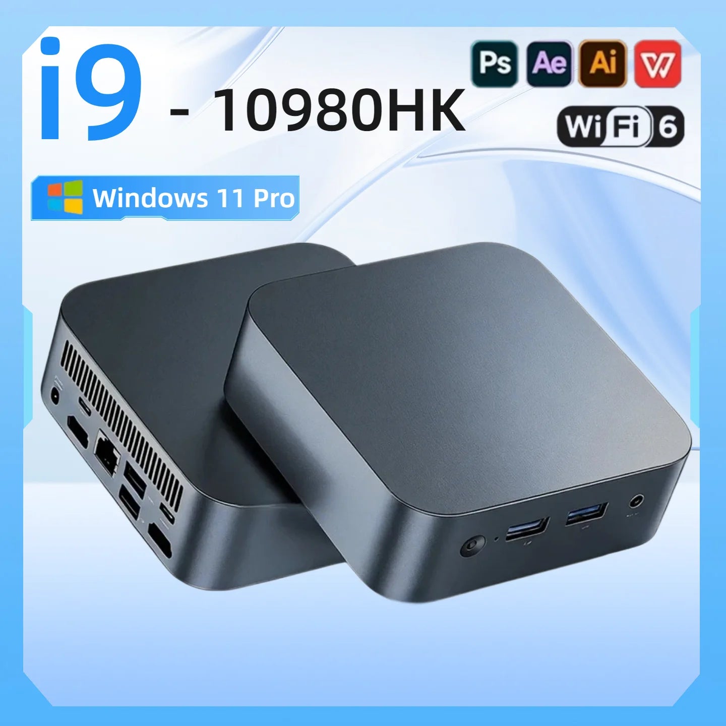 New PC Mini Intel Core i9 10980HK Gaming PC Computer 16GB RAM M.2 SSD Windows 11 Pro WiFi 6 BT5.2 UHD Gamer Desktop PC
