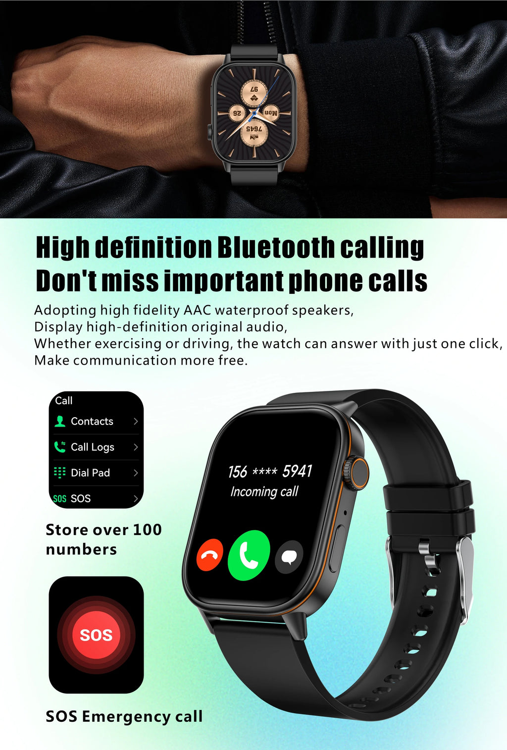 New Smart Watch for Men and Women HD AMOLED Screen Heart Rate Bluetooth Call GPS Tracking IP67 Waterproof Sports Smart Watch