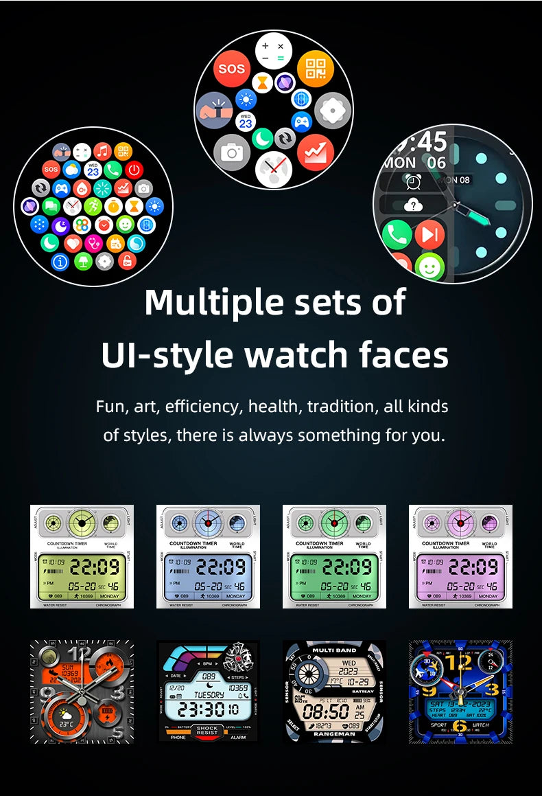 Aiweile AW38 Smart Watch Man High-End Luxury for Android IOS Fitness Tracker Sport Business Bluetooth Call DIY Faces Steel Voice