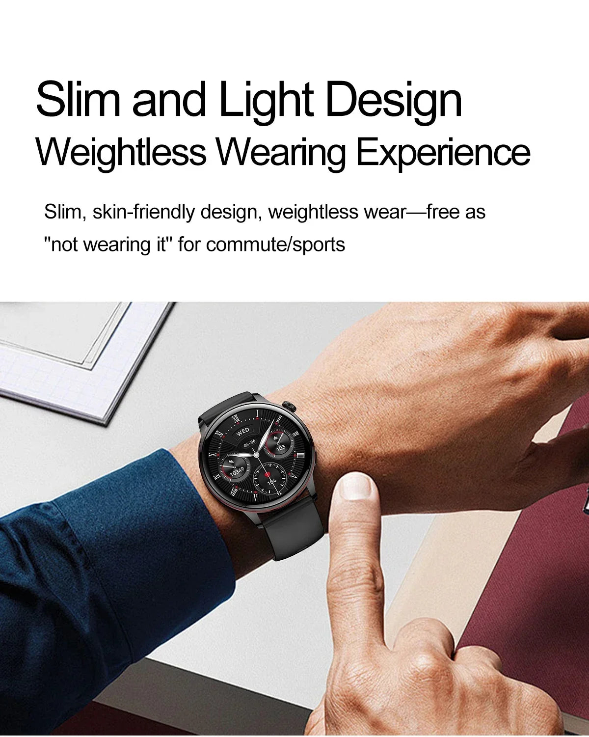 2026 Smart Fashion Watch 1.43'' 100+ Sports Mode Information Push Voice Assistant IP68 Waterproof Custom Watch Face Smart Watch
