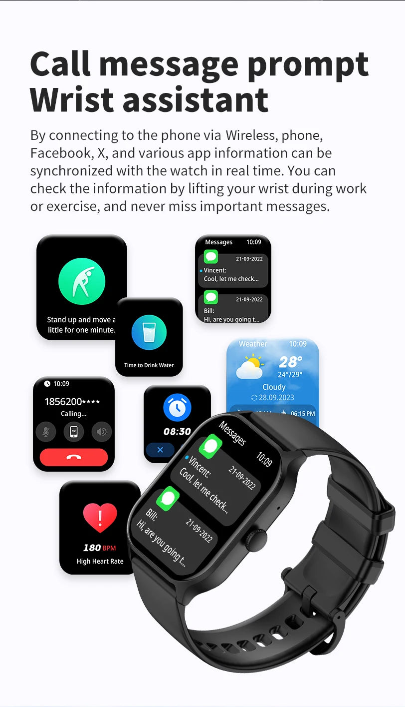 2026 New Smart Watch Diagnosis Blood Lipids Uric Acid Blood Pressure Smartwatch Men ECG+HRV Voice Bluetooth Call Health watch