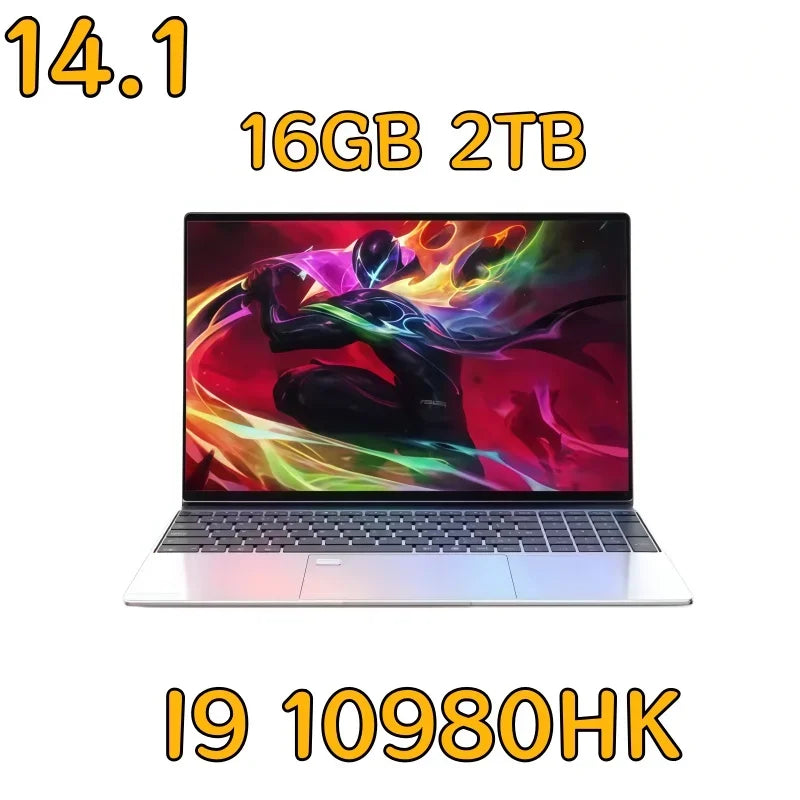 High Speed Response 14.1 Inch Thin Laptop Intel I9-10980HK 32GB BIG RAM 2TB SSD Win11 Preloaded Multitask Office Gaming Notebook
