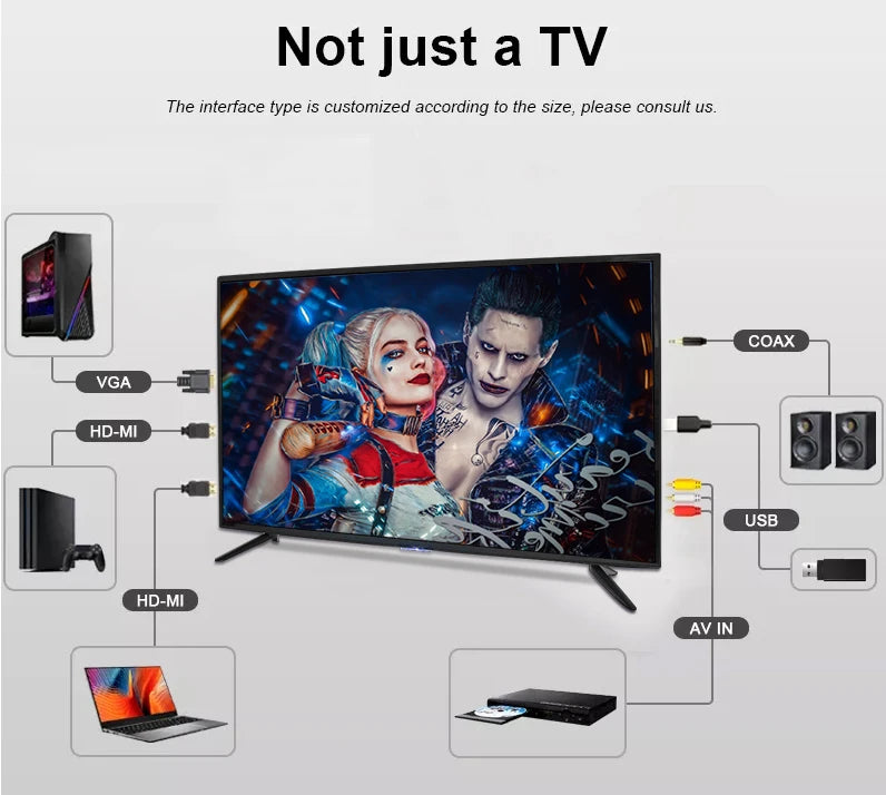 32 Inch LCD Smart TV Flat Panel Supports Wired and Wireless Network Connections and Live TV Installation Applications