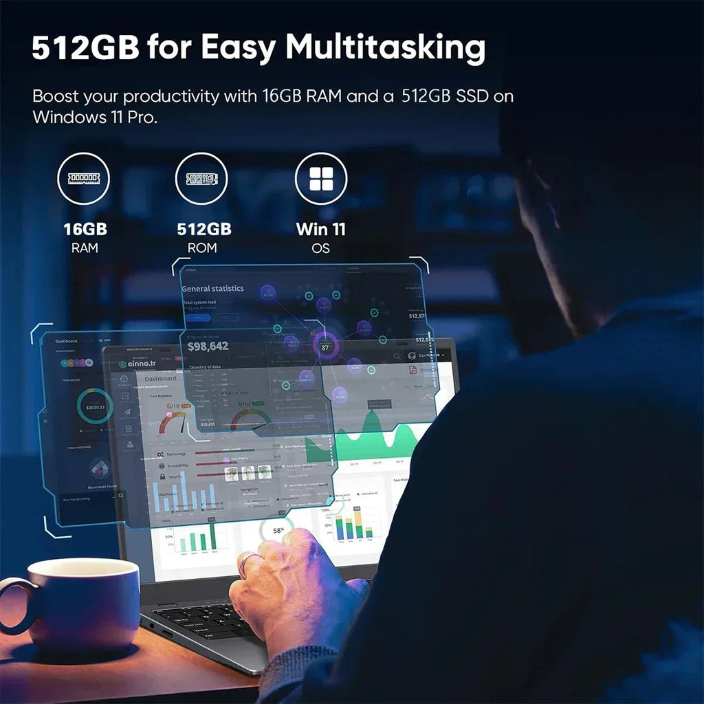 Intel i9-10980HK 14.1 Laptop,32GB RAM 2TB NVMe SSD,Win11 Pro,WiFi6 BT5.2 Screen,Thin Notebook for Gaming Design Editing Office